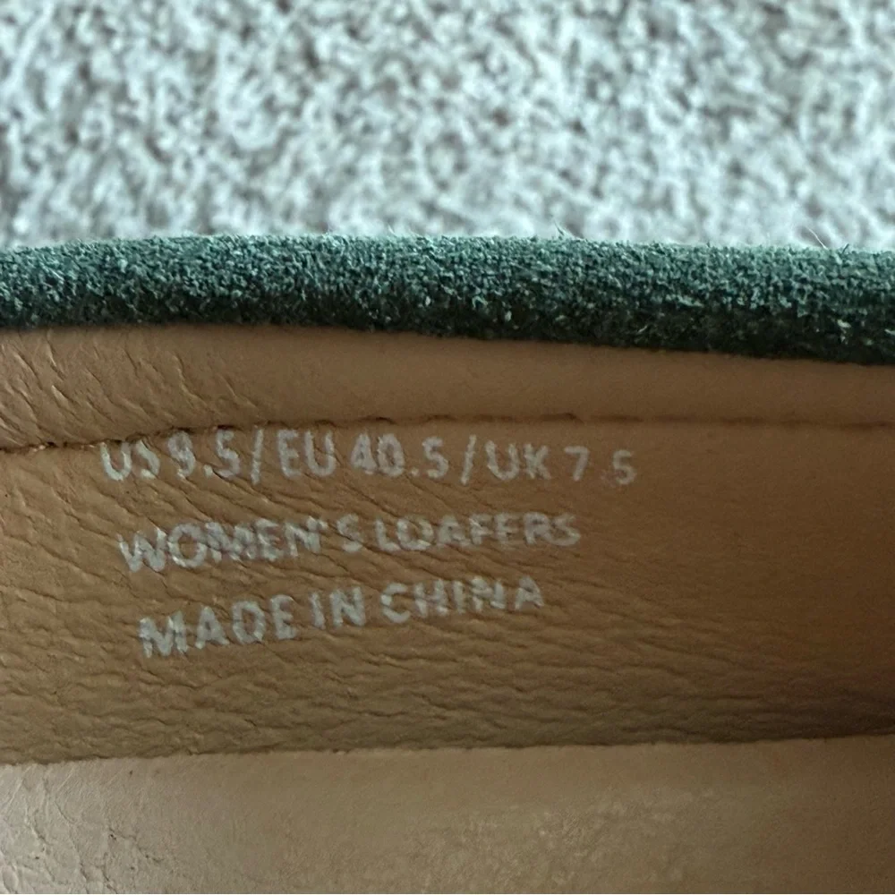 Size 9.5 Women's Green Suede Loafers - Picture 6 of 7